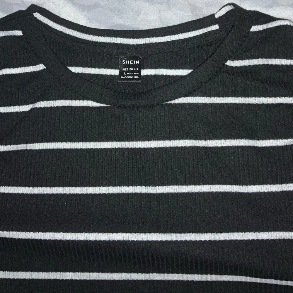SHEIN Black and White Stripe  Dress Medium